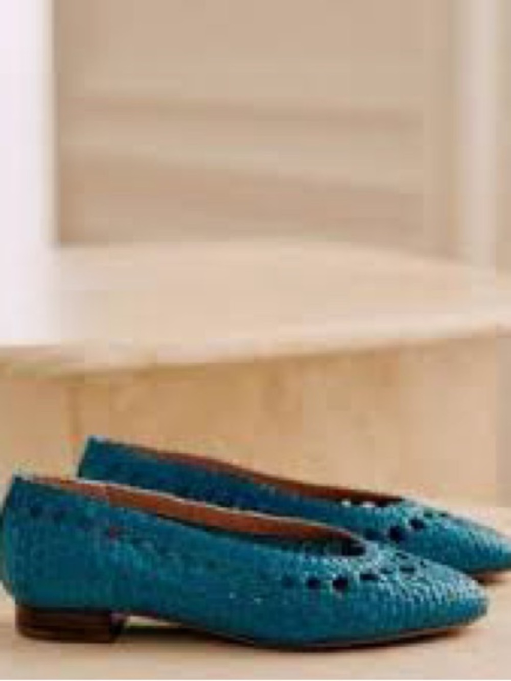 Sezane Anya blue ballet leather flats